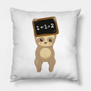 School Sloth, Cute Sloth, Baby Sloth, School Board Pillow