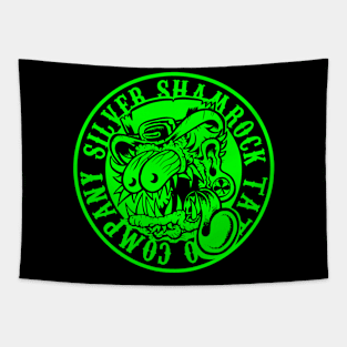 Silver Shamrock Tattoo Company Leprechaun Fink in Green! Tapestry