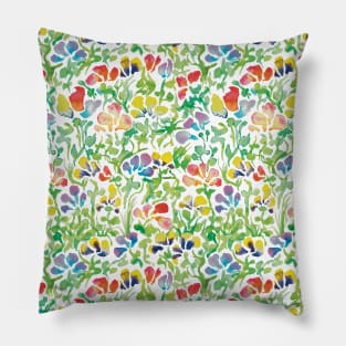 Watercolor Flowers Pillow