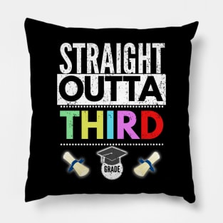 Straight Outta 3rd Grade Graduation Last Day Of School 2022 Pillow