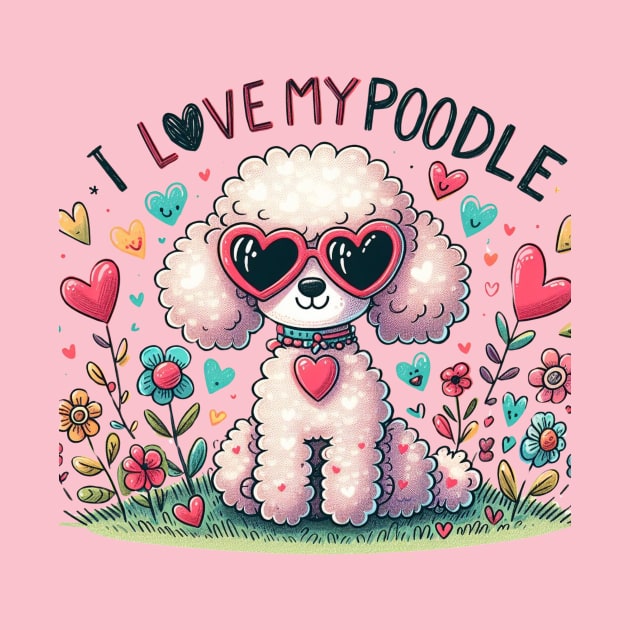 I Love My Poodle White Design #1 by Battlefoxx Living Earth