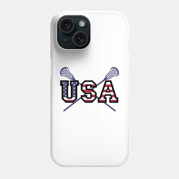 Lacrosse USA American Flag Phone Case by anacarminda