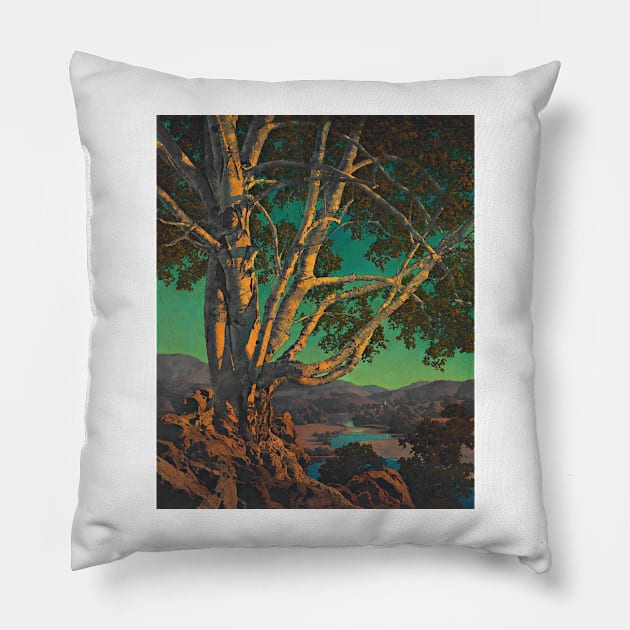 Maxfield Parrish Old White Birch Art Print 1937 American Painter Pillow by ZiggyPrint