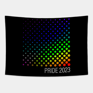 PRIDE 2023 design with rainbow color dots Tapestry