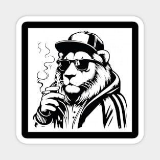 King of the Jungle - Streetwear Lion with smoke Magnet