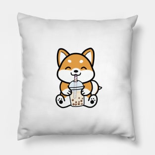 Shiba Loves Bubble Tea! Pillow