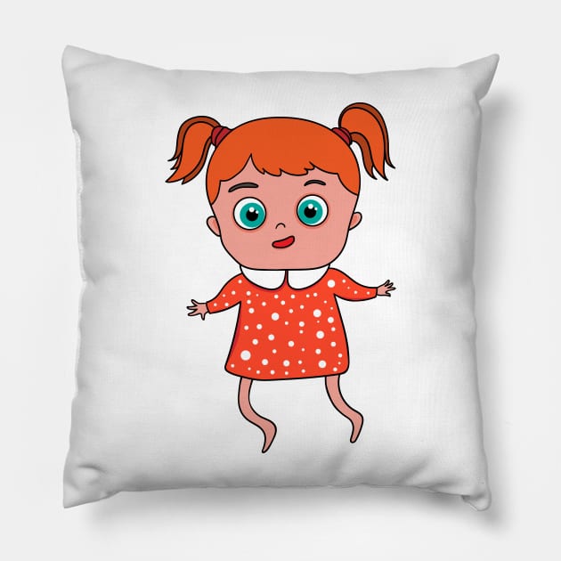 cute  girl Pillow by InshynaArt