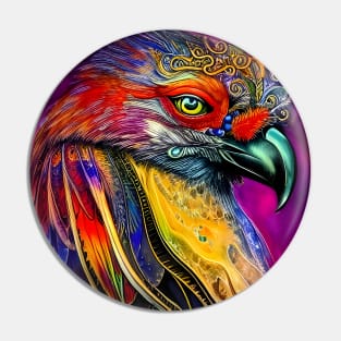 Wonderful colorful crow Pin