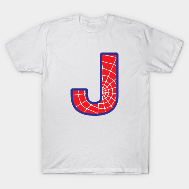 spiderman letter j letter t shirt teepublic