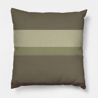 A tremendous impression of Purplish Brown, Grey Brown, Camouflage Green, Putty and Artichoke stripes. Pillow