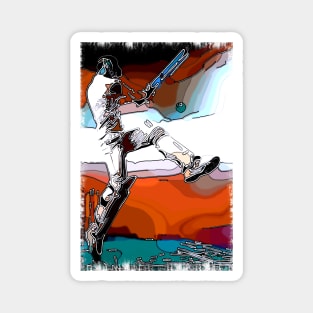 World Cup Cricket Batsman Lines Western Magnet