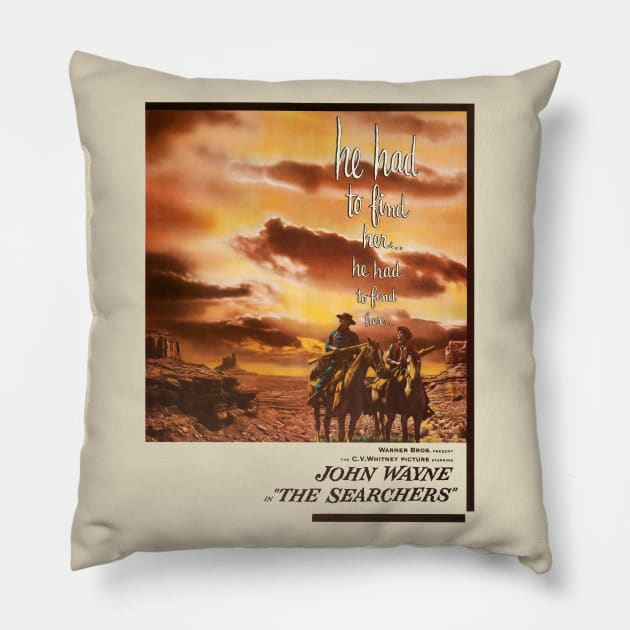 The Searchers Movie Poster Pillow by MovieFunTime