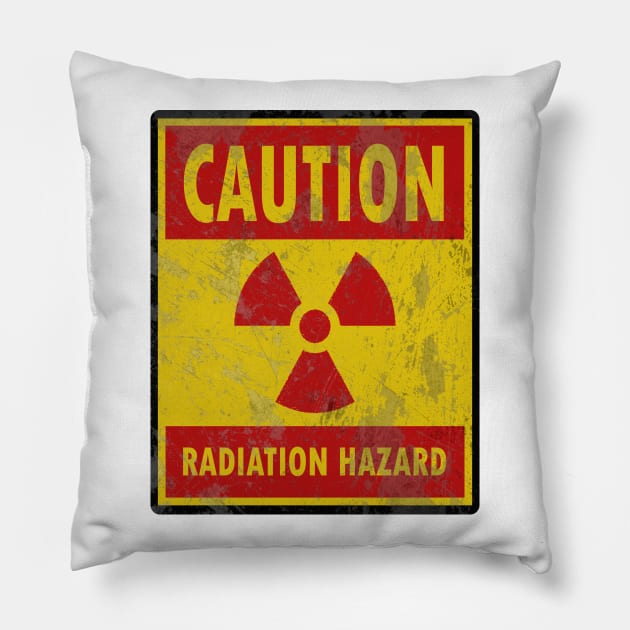 Caution Radiation Hazard Pillow by PeggyNovak