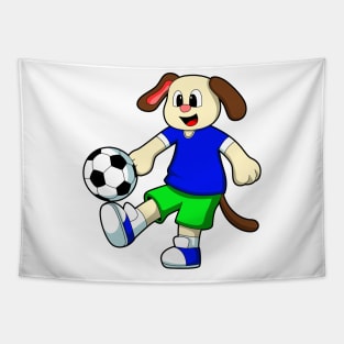 Dog at Sports with Soccer Tapestry