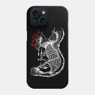 Thai Dragon Fish Spritual Sak Yant Tattoo Design Phone Case