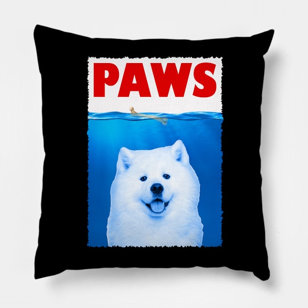 Fluffy Friends Samoyed Chronicles, Stylish Tee Extravaganza Pillow by Gamma-Mage