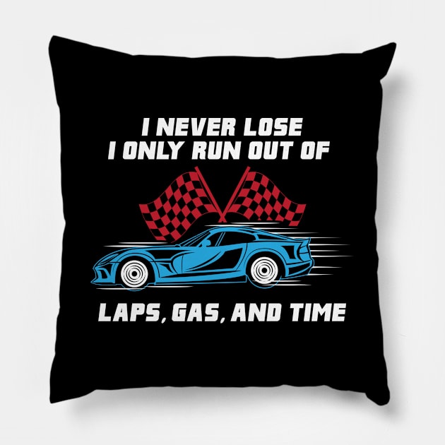 Car Racing Checkerd Flag - Fast Car Lover Gift Pillow by Fresan