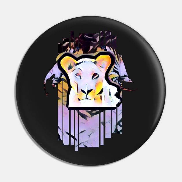 Lion Drawing Painting Design Art Pin by Shadowbyte91