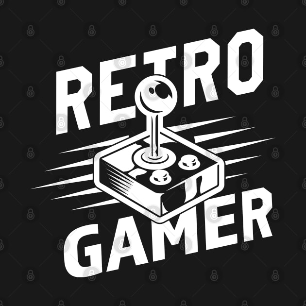 Retro Gamer in White Print by G! Zone