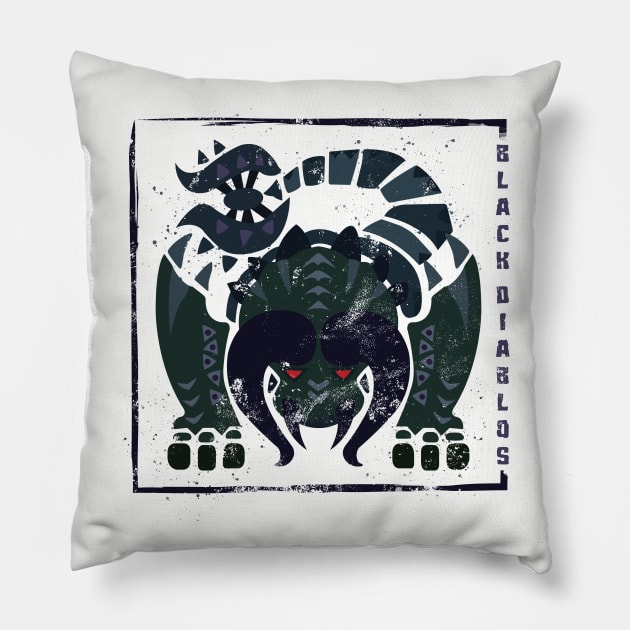 Monster Hunter World - Black Diablos Pillow by Fadelias