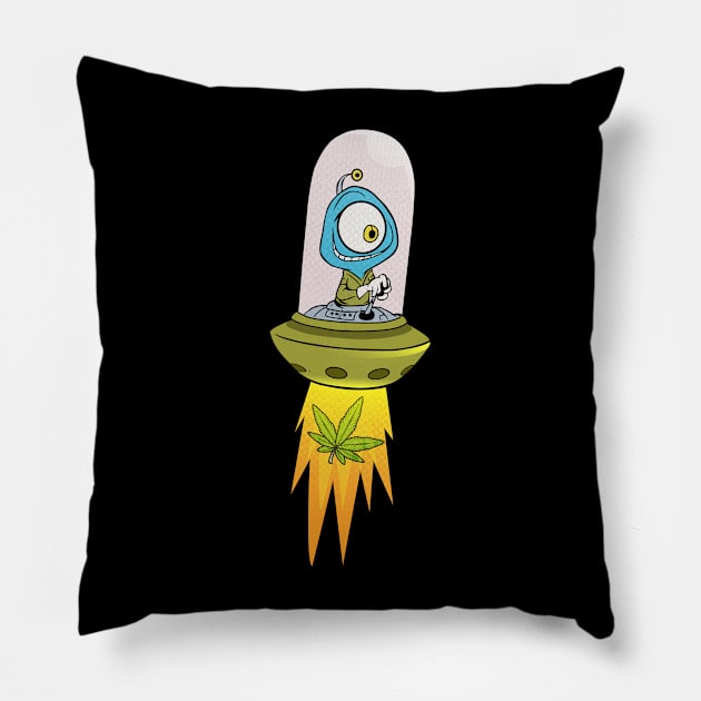 Alien cannabis Pillow by Wagum Std