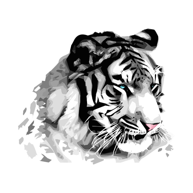 White Tiger Polygonal Artwork by NuokaBox