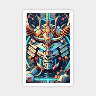 Mecha Oni Samurai Mask Magnet