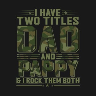 Retro I Have Two Titles Dad And Pops Funny Father's Day T-Shirt