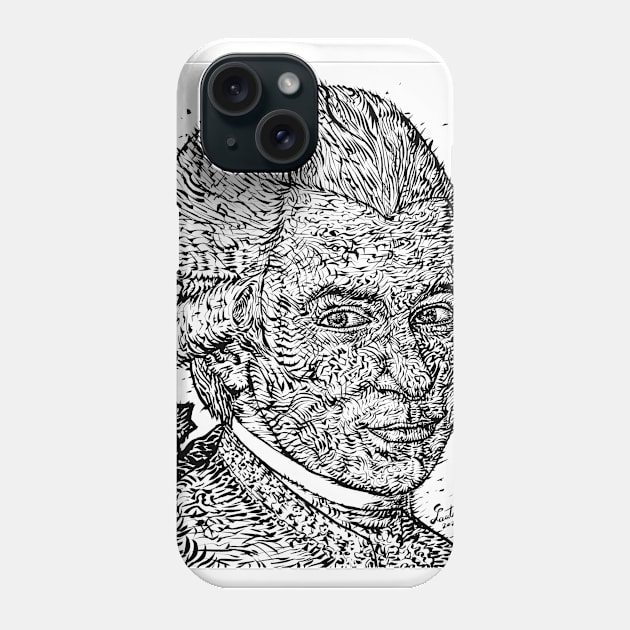 WOLFGANG AMADEUS MOZART ink portrait.2 Phone Case by lautir