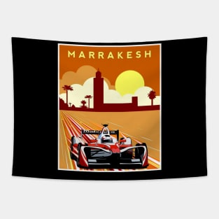 MARRAKESH GRAND PRIX : Auto Racing Advertising Print Tapestry