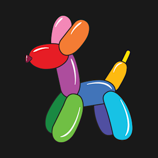 Rainbow Balloon Dog Art T-Shirt