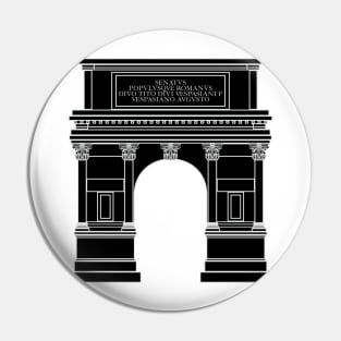 Arch of Titus (black and silver) Pin