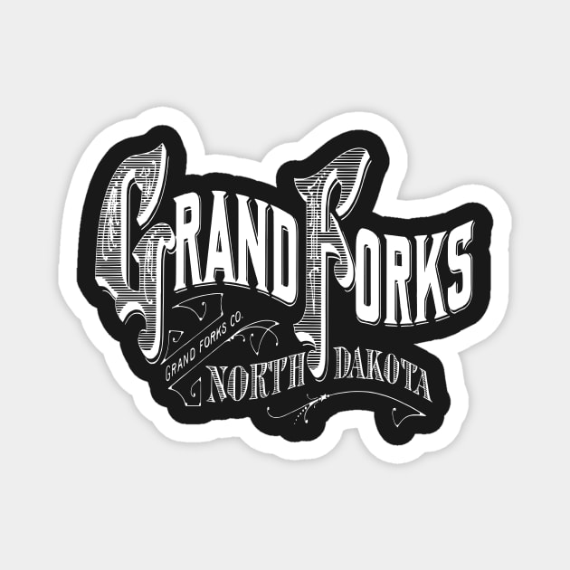 Vintage Grand Forks, ND Magnet by DonDota