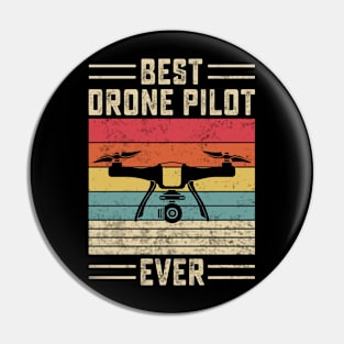 Best Drone Pilot Ever Funny Retro Vintage Pin