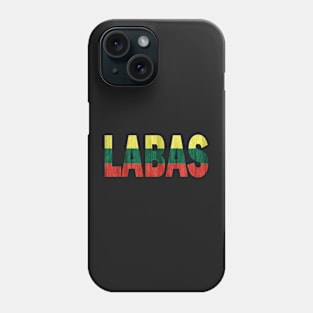 Labas Lithuanian Hello Funny Lietuva Language Flag Phone Case