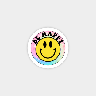 Pastel Tie Dye Be Happy Magnet