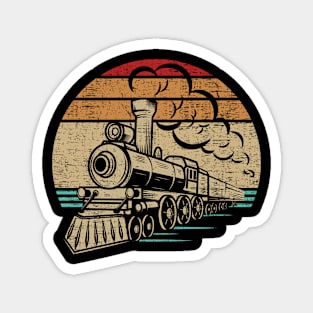 Retro Train Locomotives Lover Conductor Model Railroad Magnet