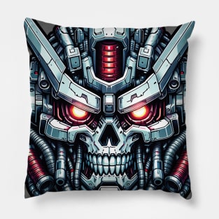 Biomech Skull S01 D68 Pillow