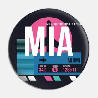 Miami (MIA) Airport Code Baggage Tag Pin