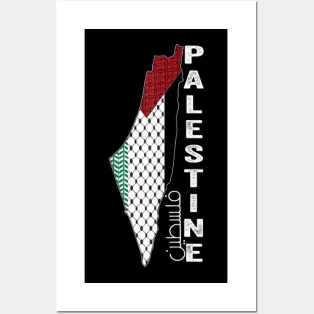 Palestinian Map Keffiyeh Thobe Patterns Palestine in Arabic