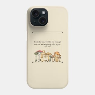 CS Lewis Fairy Tale Quote (black) Phone Case