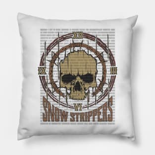 Snow Strippers Vintage Skull Pillow