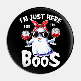 I'm Just Here For He Boos Funny Halloween Drinking Pin