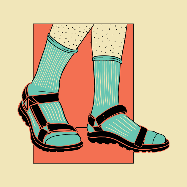 Socks with Sandals // Funny Retro Dad Look by SLAG_Creative