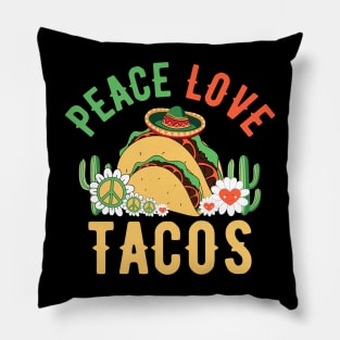 Peace Love Tacos Cinco De Mayo Pillow