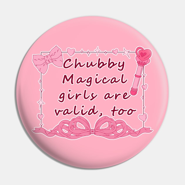 Chubby Magical Girls - Pink Pin by Rainy Day Dreams