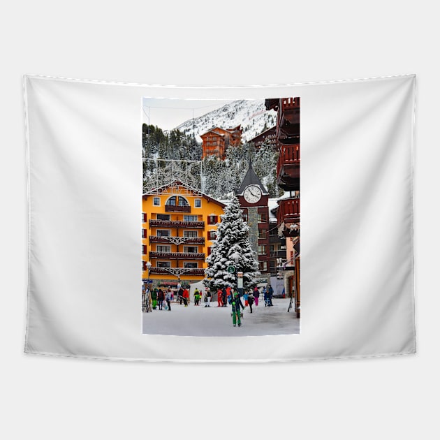 Les Arcs Arc 1950 French Alps France Tapestry by AndyEvansPhotos