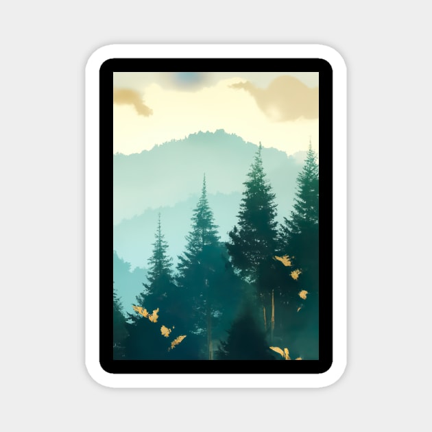 Foggy Forest Magnet by maxcode