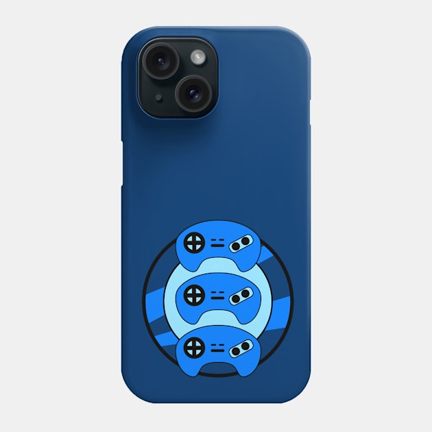 Blue Triple Controller Phone Case by jaysxtremegaming