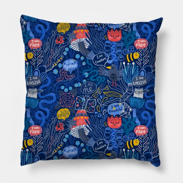 Cute Nature affirmations Pillow by kostolom3000